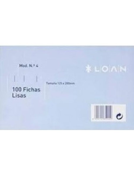 PAQ 100 FICHAS RAYADAS Nº4 125X20CM LOAN